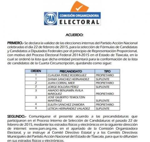 Valida COE del PAN resultados de elecciones internas imagen 1