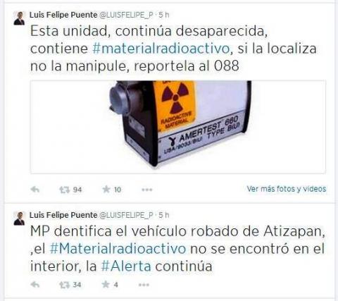 Alerta por robo de material radioactivo, en Tlaxcala pasa desapercibida