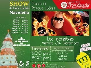 Hoy viernes 04 de diciembre Expocine Providencia en Chiautempan