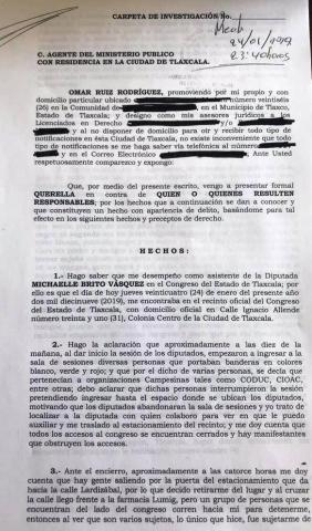 Presentan denuncia contra agresores de asistente de diputada del PT