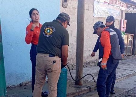 Reportan saldo blanco tras fuga de gas en casad e Huamantla