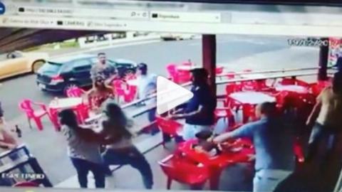 Mujer se topa con novio y su amante, se arma pelea