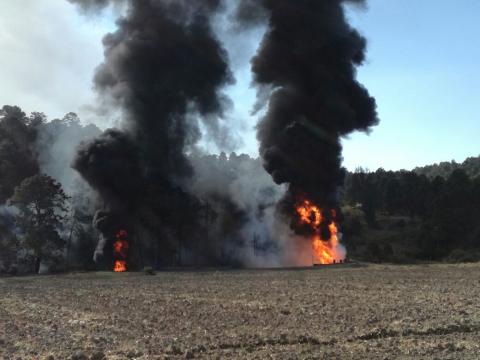 Explosión en ductos de PEMEX en Nanacamilpa imagen 1