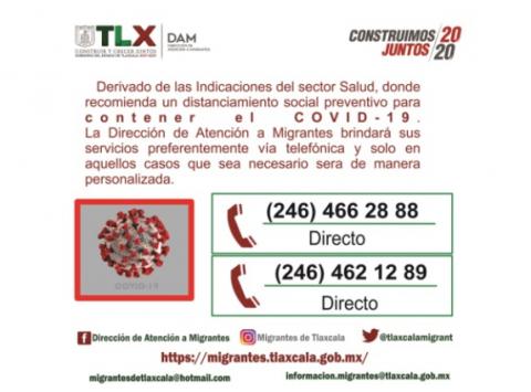 Migrantes reciben asesoría telefónica durante emergencia sanitaria