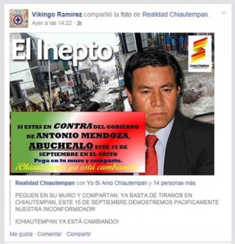 Llaman a boicotear ceremonia del grito en Chiautempan
