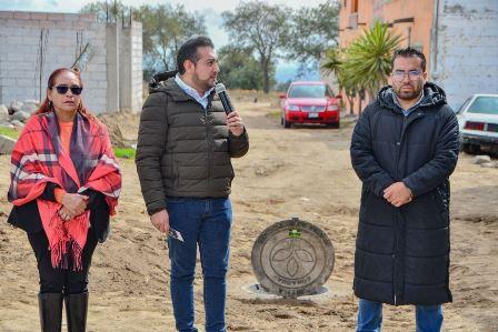 Inaugura Salvador Santos ampliación de drenaje en Huamantla