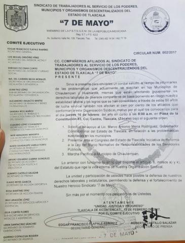 Tlapale defiende sus negocios y cuotas sindicales