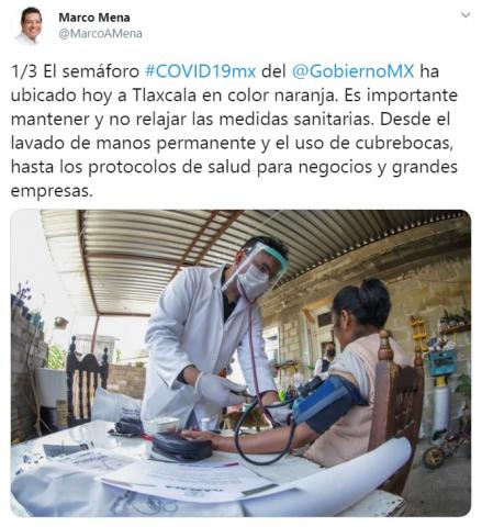 Tlaxcala pasa a semáforo naranja de Covid-19: Marco Mena imagen 2
