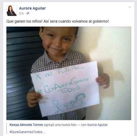Con menores de edad se promociona Aurora Aguilar en el PAN
