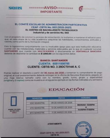 Se clavan la lana directivos del CBTIS 03, cobran mil 900 por inscripción a fondo perdido