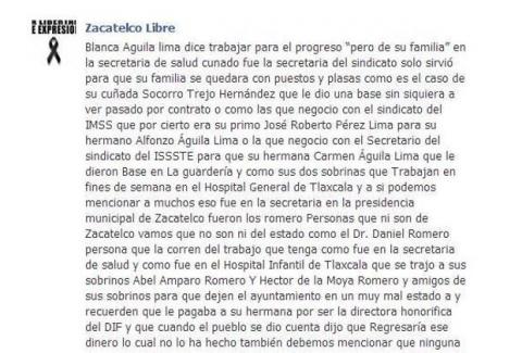 Califican de embustera a Blanca Águila Lima