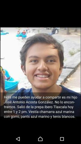 Desaparece saliendo de la Prepa Ibero de Tlaxcala