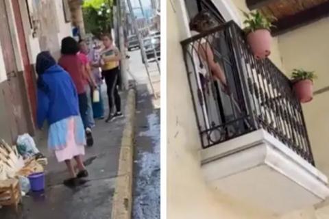 Le lanzan desde un balcón agua sucia a una ancianita que vendía artesanías en Michoacán