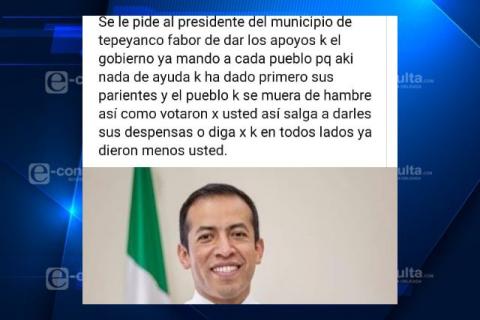 Sospechan que el edil de Tepeyanco ya se transó despensas para apoyo