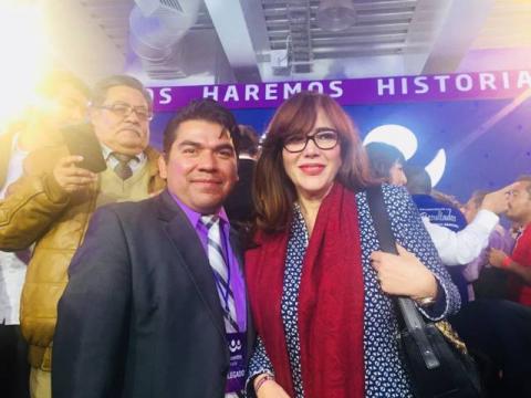 Líder del PES acompañó a AMLO en su toma de protestas