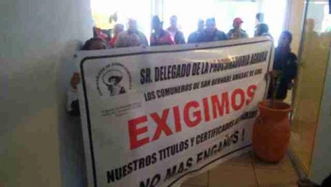 Exigen comuneros a la PA sus títulos de propiedad