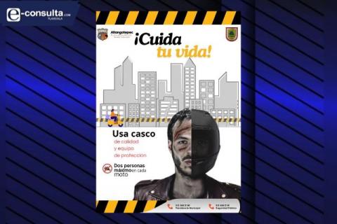 Ayuntamiento de Atlangatepec lanza campaña de prevención a motociclistas