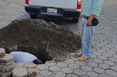 Huamantla refuerza mantenimiento de la red hidráulica con trabajos de reparación de fugas de agua