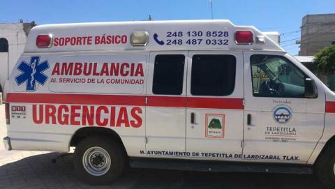 Reequipan una ambulancia en Tepetitla de Lardizábal