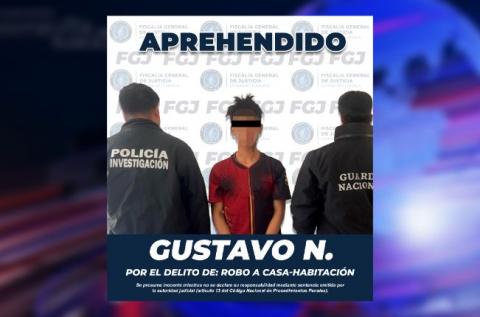 Ejecuta FGJE orden de aprehensión por robo a casa-habitación