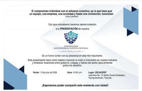 Nace nueva organización gastronómica turística para impulsar el desarrollo económico en Tlaxcala