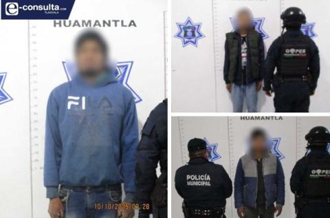 Elementos de Seguridad Pública de Huamantla realizan destacada intervención y aseguran a personas con arma de fuego