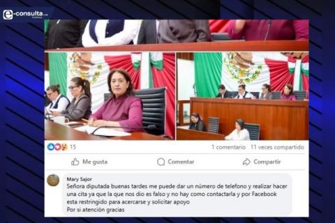 Diputada se burla de los ciudadanos, les da teléfonos falsos y restringe redes para no atenderlos