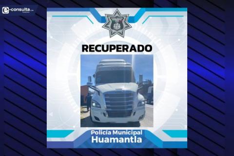 Ubica la policía municipal de Huamantla tractocamión con reporte de robo