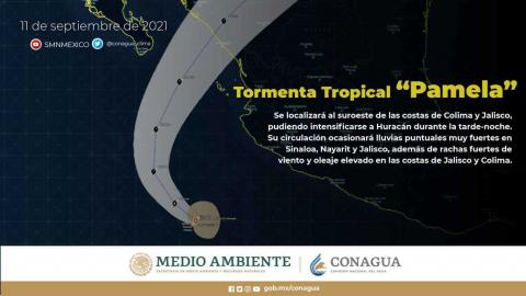 La tormenta tropical Pamela ocasionará lluvias muy fuertes en Jalisco, Nayarit y Sinaloa