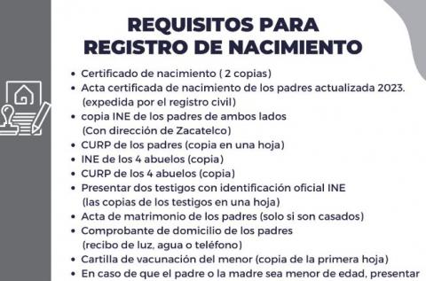 Conoce los requisitos para el registro de Nacimiento ante el Registro Civil