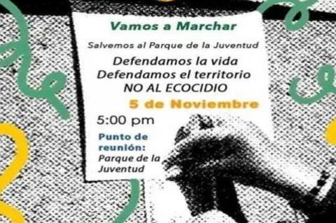 La ciudadanía se levanta y marcharán para impedir la tala de árboles del Parque de la Juventud