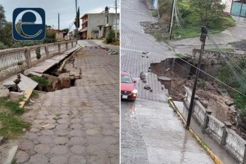 Colapsa puente en Tetlanohcan; presidente culpa a los vecinos