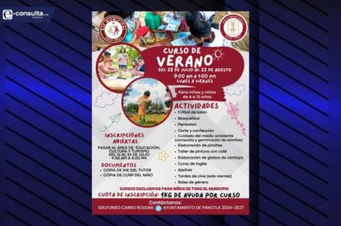 Panotla invita a niñas y niños a disfrutar los cursos de verano 2025