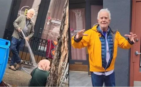 Agreden a una mujer sin hogar mojandola con agua fría frente a una galería de arte