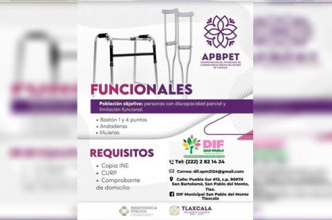 SMDIF de San Pablo del Monte convoca a solicitar aparatos funcionales