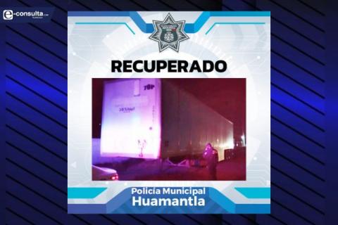 Policía Municipal de Huamantla recupera caja seca con reporte de robo