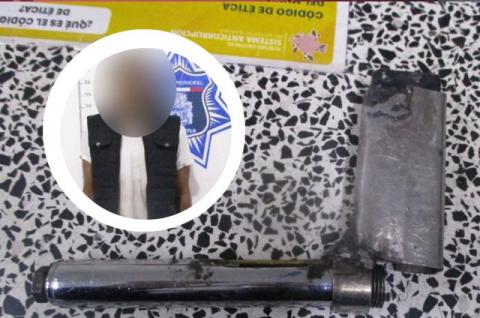 SSP de Huamantla detiene a hombre por probable portación de arma de fuego hechiza