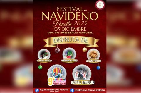 El Presidente Municipal Idelfonso Carro Roldán invita al Festival Navideño Panotla 2025