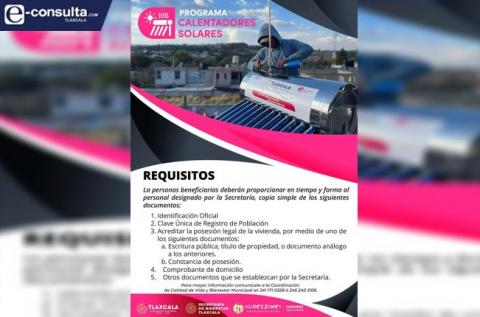 Programa “Calentadores Solares” en Huactzinco