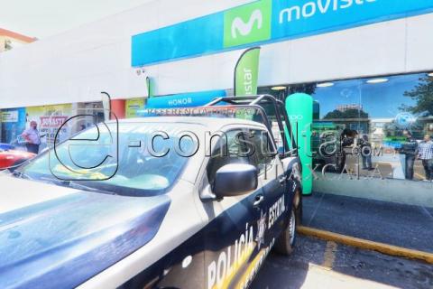 Roban tienda Movistar en la capital y se llevan 126 teléfonos móviles