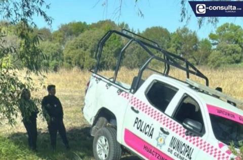 ¡Se va al hoyo! Patrulla de Huactzinco sufre percance por hundimiento de terreno en Val’Quirico imagen 1