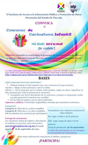 Convoca IAIP e Ixtenco a concurso de caricatura MI DATO PERSONAL LO CUIDO