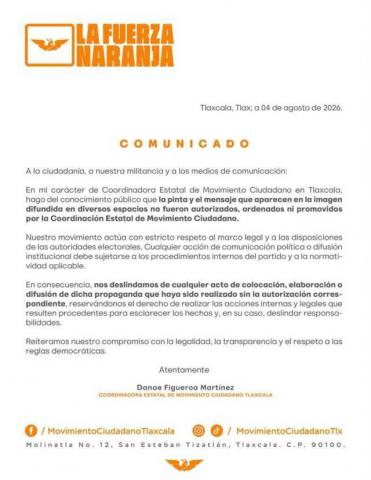 MC se deslinda de bardas a favor de Ana Lilia; no se harán responsables de las sanciones legales