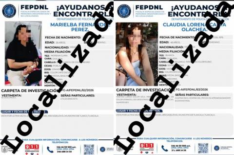 Localizan a Marielba y a Claudia Lorena reportadas como desaparecidas