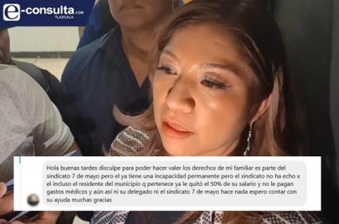 Karina Erazo abandona a los del 7 de Mayo; trabajador con incapacidad permanente sin apoyo ni respaldo
