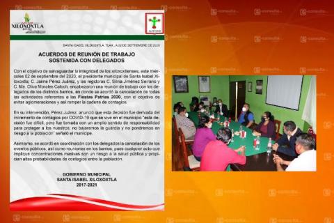 Cancelan eventos conmemorativos a las fiestas patrias en Xiloxoxtla