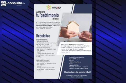 En Papalotla pueden escriturar a bajo costo mediante campaña