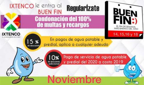 Del 14 al 18 llega el Buen Fin llega a Ixtenco con descuentos en agua y predial