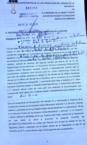 Cuéllar va contra militarización del país y acude a la Suprema Corte
