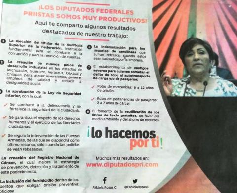 Diputada federal hace caravana con sombrero ajeno